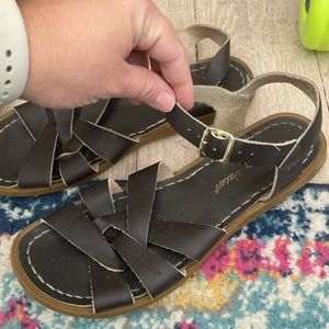 Dark Brown Saltwater Sandals - Womens 9
